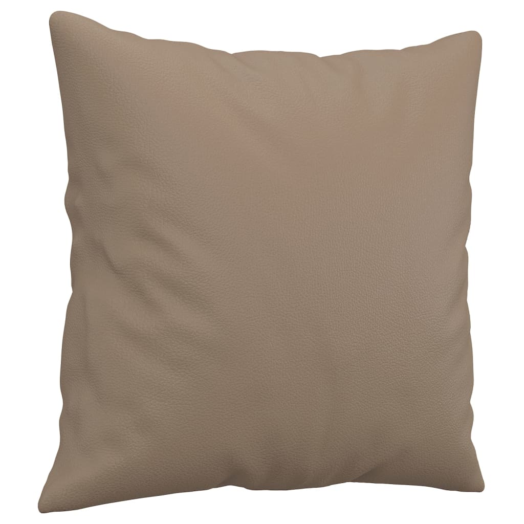 Sierkussens 2 st 40x40 cm kunstleer cappuccino