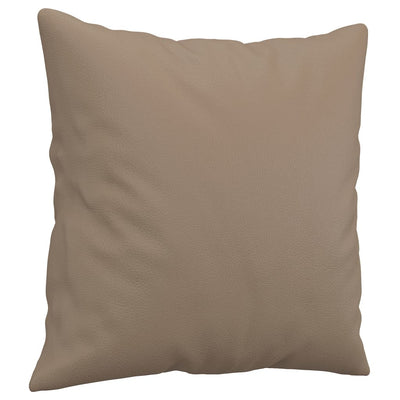 Sierkussens 2 st 40x40 cm kunstleer cappuccino