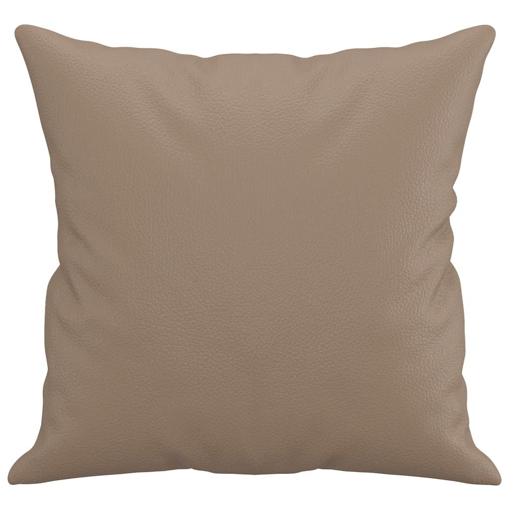 Sierkussens 2 st 40x40 cm kunstleer cappuccino