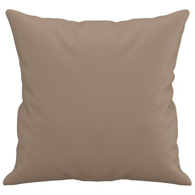 Sierkussens 2 st 40x40 cm kunstleer cappuccino