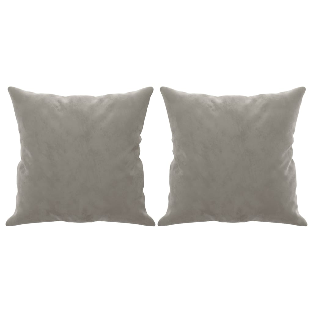 Sierkussens 2 st 40x40 cm fluweel lichtgrijs