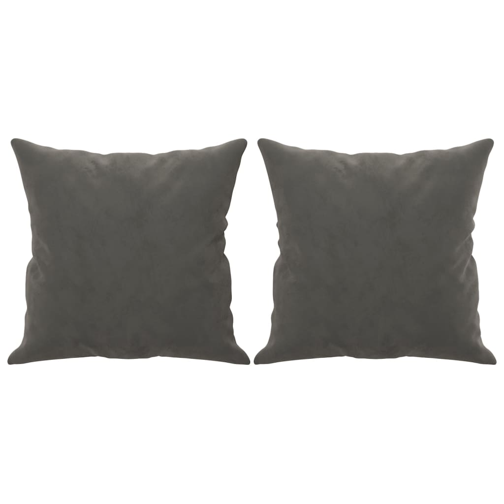 Sierkussens 2 st 40x40 cm fluweel donkergrijs