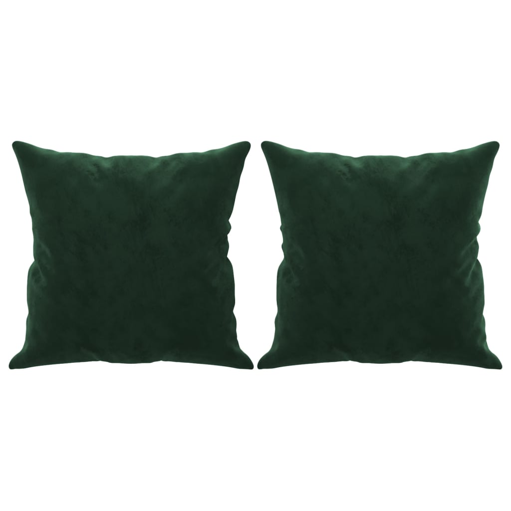 Sierkussens 2 st 40x40 cm fluweel donkergroen