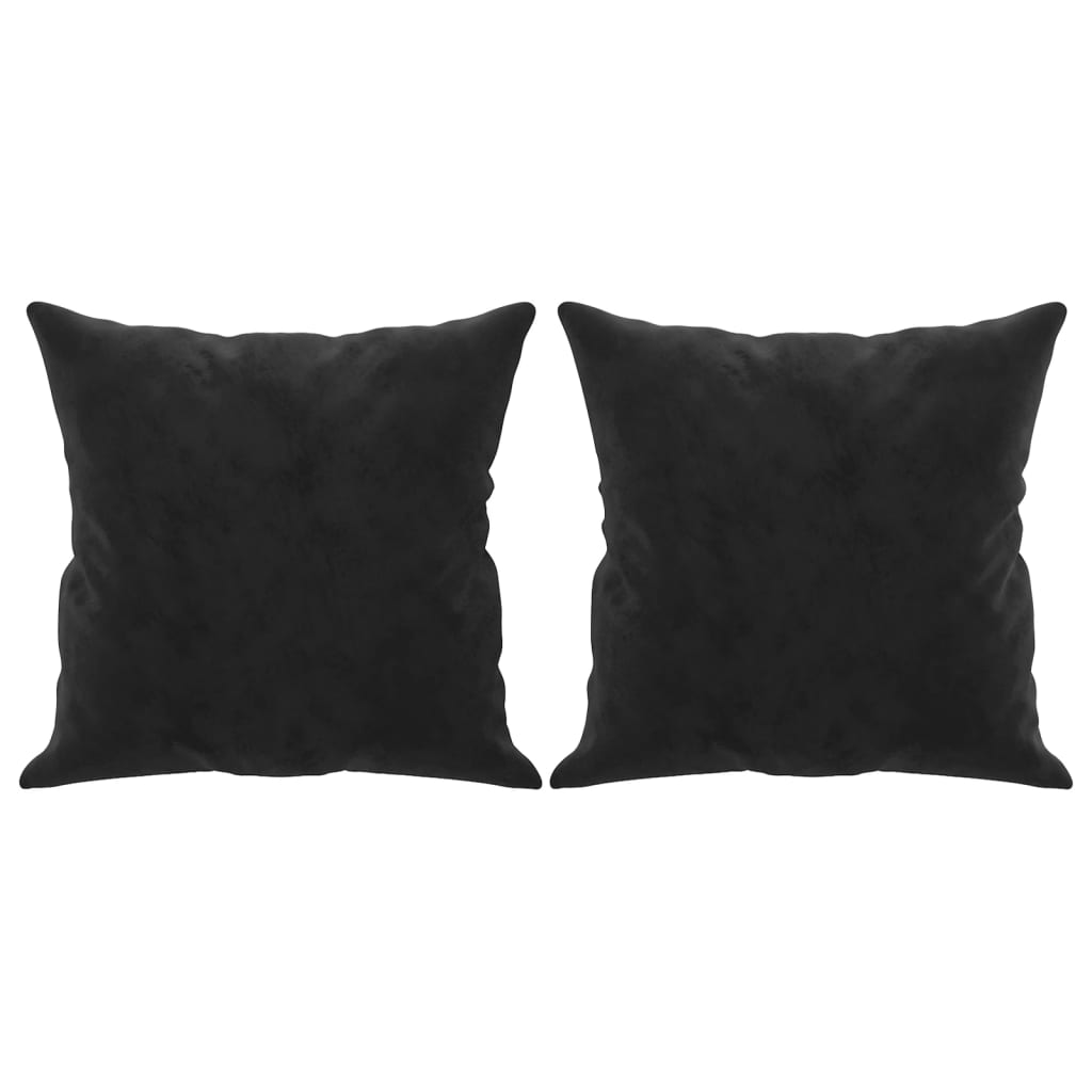 Sierkussens 2 st 40x40 cm fluweel zwart
