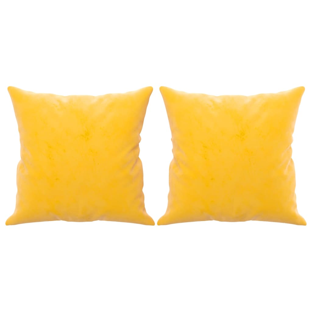 Sierkussens 2 st 40x40 cm fluweel geel