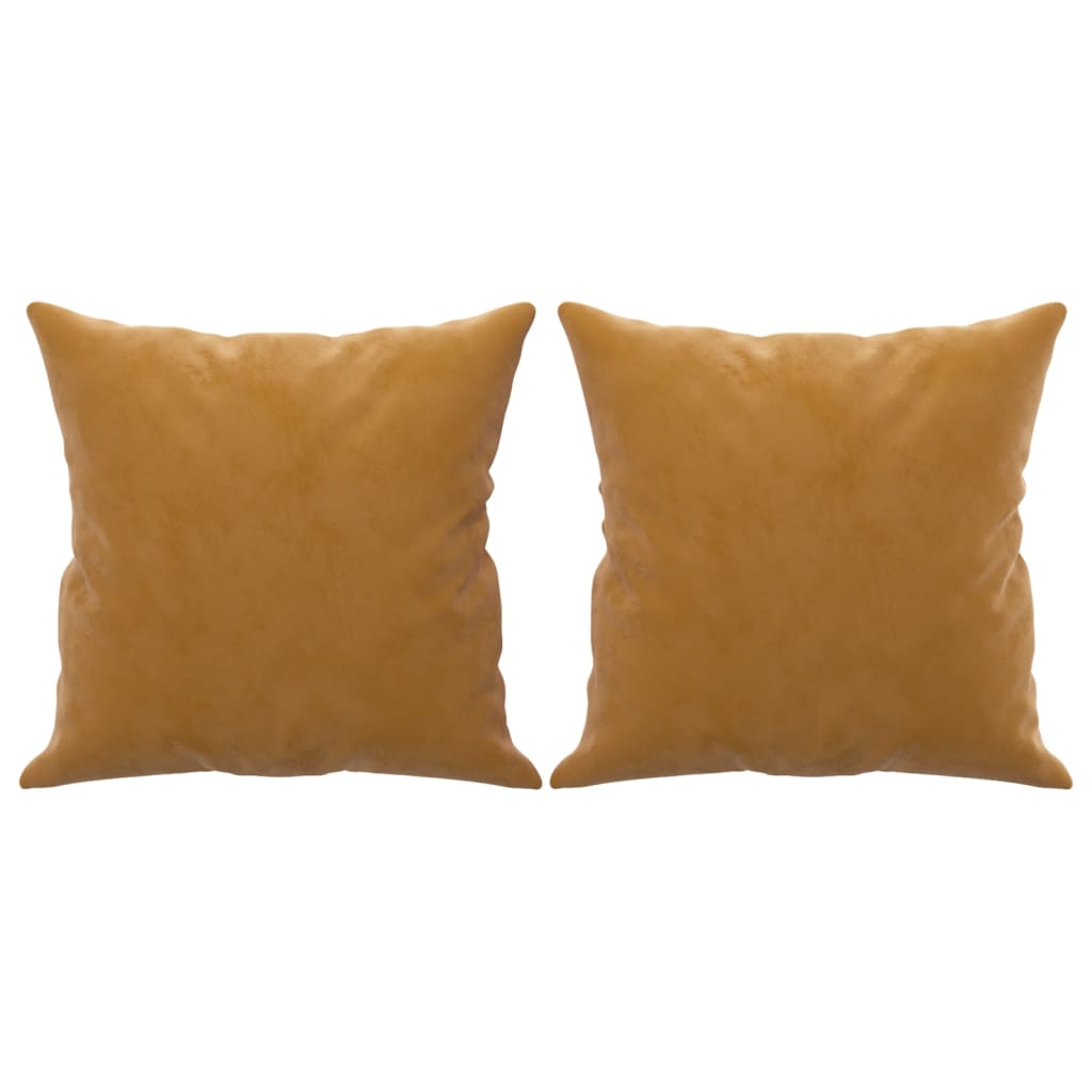 Sierkussens 2 st 40x40 cm fluweel bruin