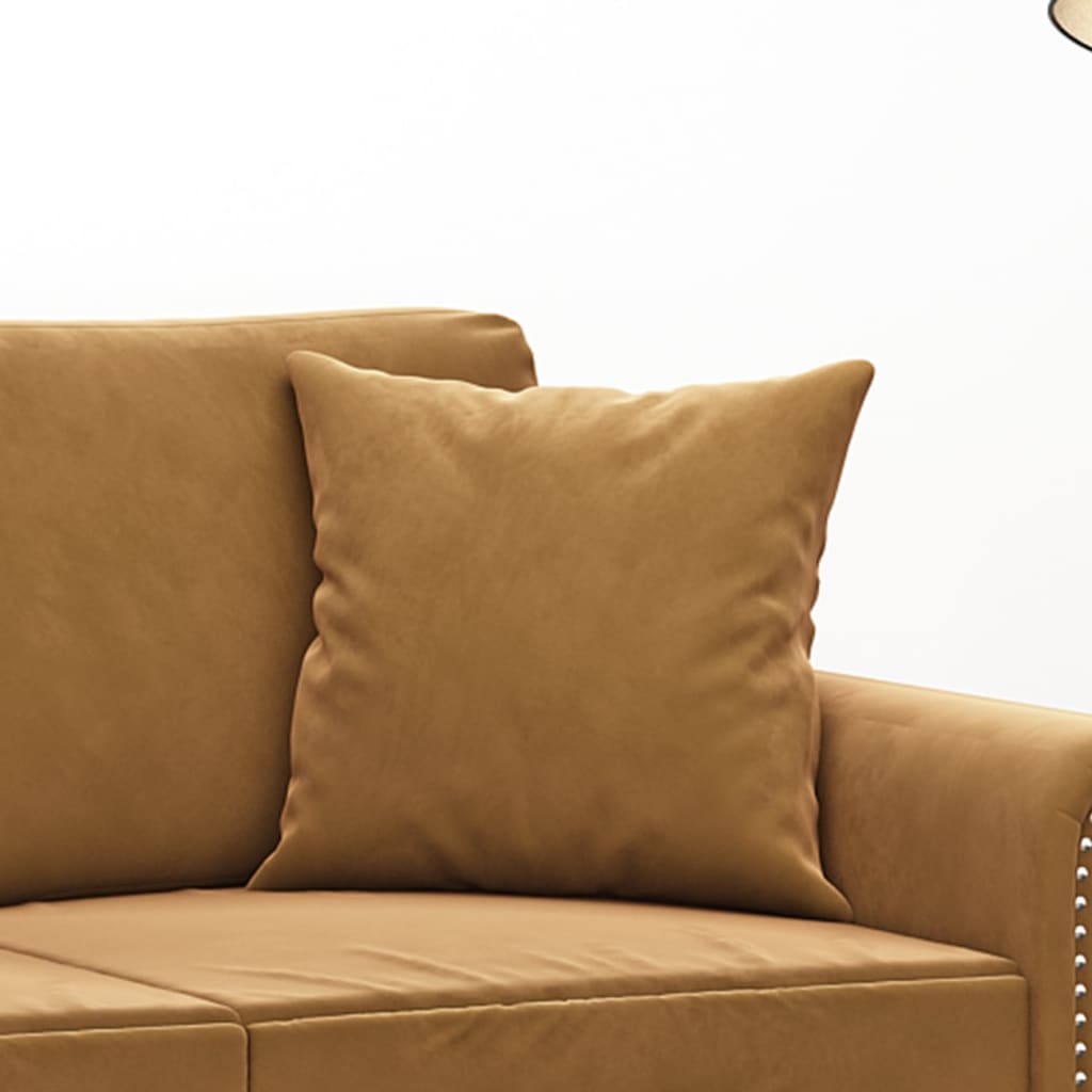 Sierkussens 2 st 40x40 cm fluweel bruin