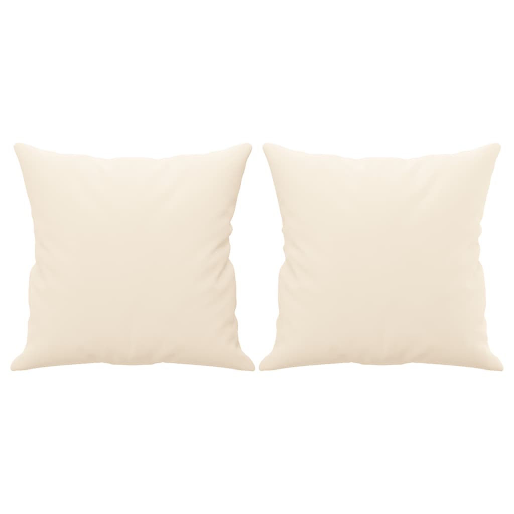 Sierkussens 2 st 40x40 cm fluweel crèmekleurig
