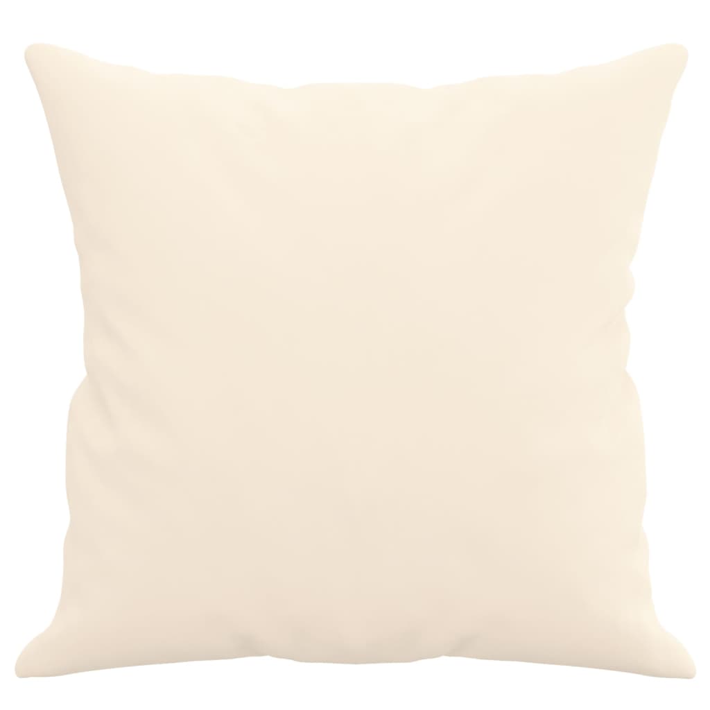 Sierkussens 2 st 40x40 cm fluweel crèmekleurig