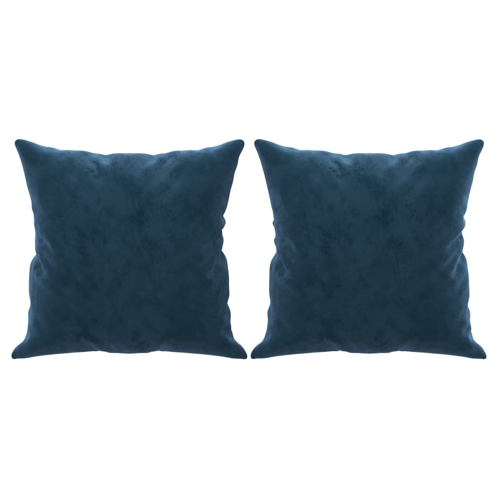 Sierkussens 2 st 40x40 cm fluweel blauw