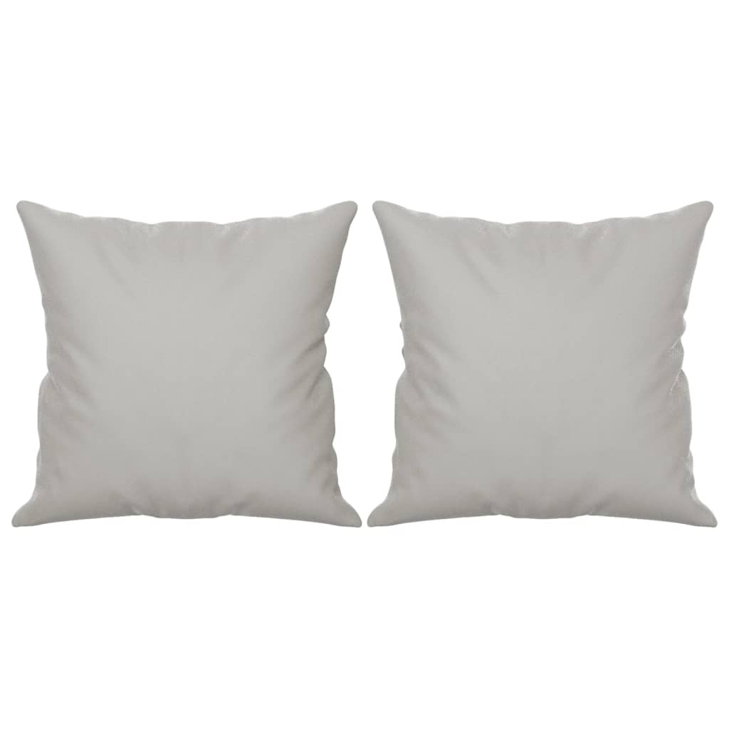 Sierkussens 2 st 40x40 cm microvezelstof lichtgrijs