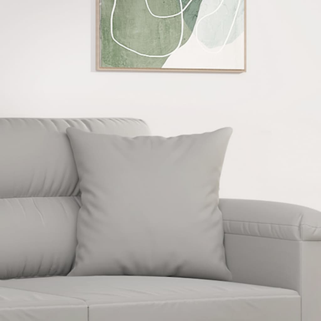 Sierkussens 2 st 40x40 cm microvezelstof lichtgrijs