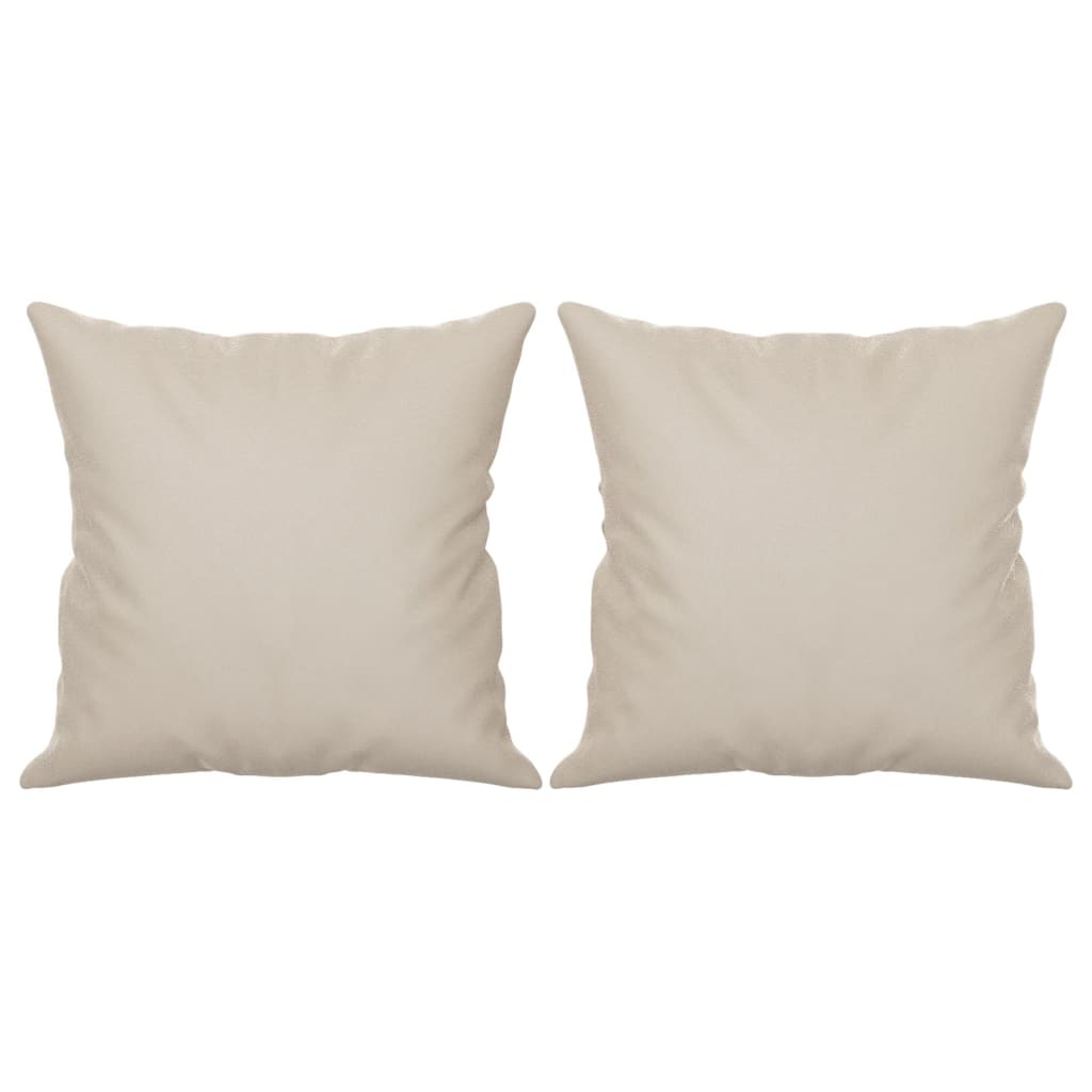 Sierkussens 2 st 40x40 cm microvezelstof crèmekleurig