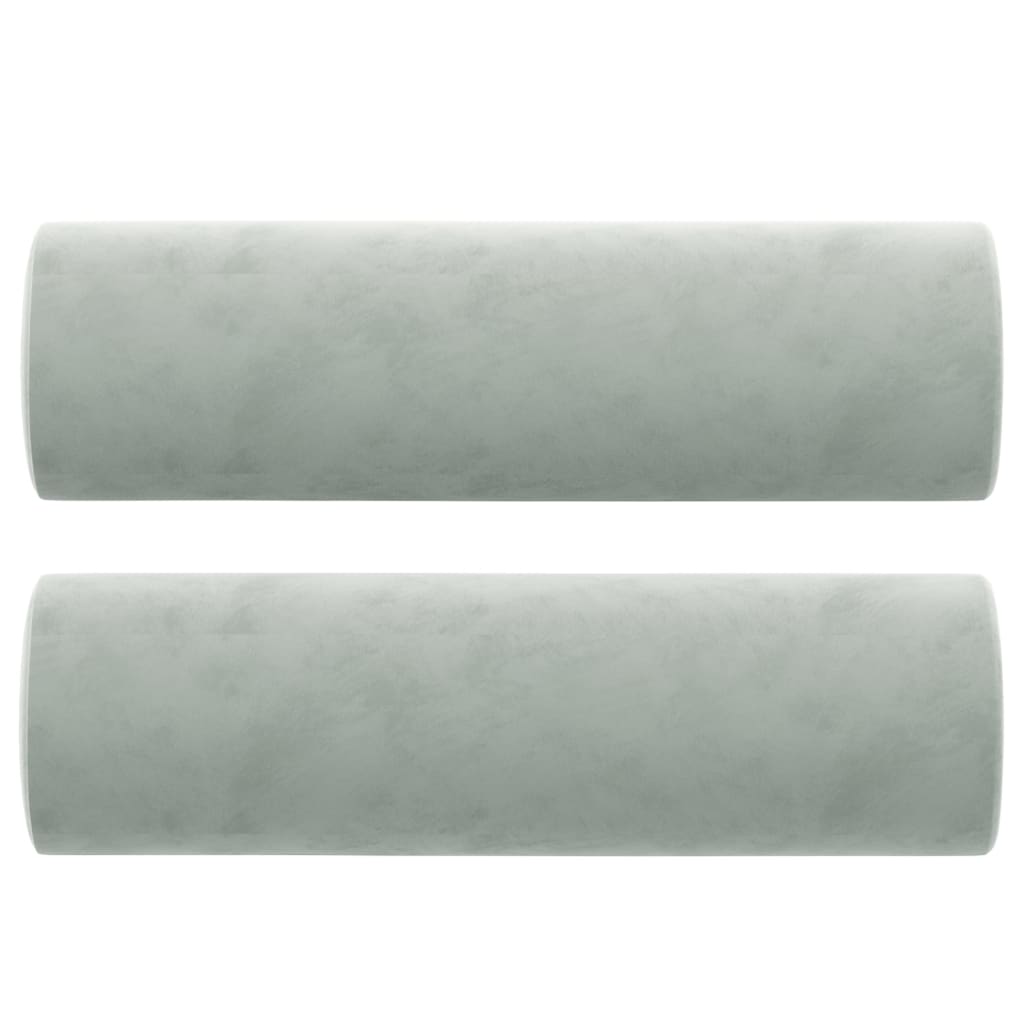 Sierkussens 2 st 15x50 cm fluweel lichtgrijs