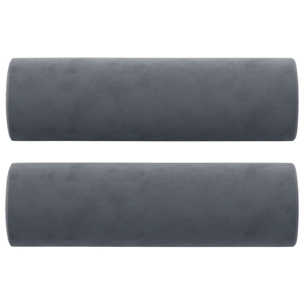 Sierkussens 2 st 15x50 cm fluweel donkergrijs