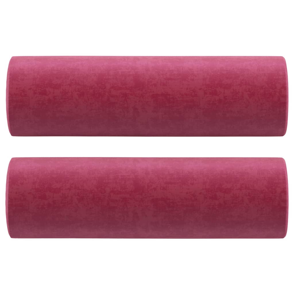 Sierkussens 2 st 15x50 cm fluweel wijnrood