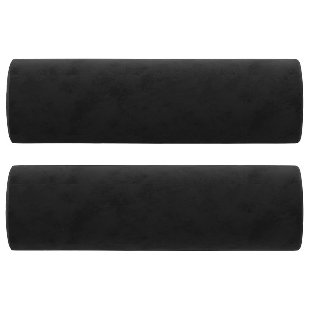 Sierkussens 2 st 15x50 cm fluweel zwart