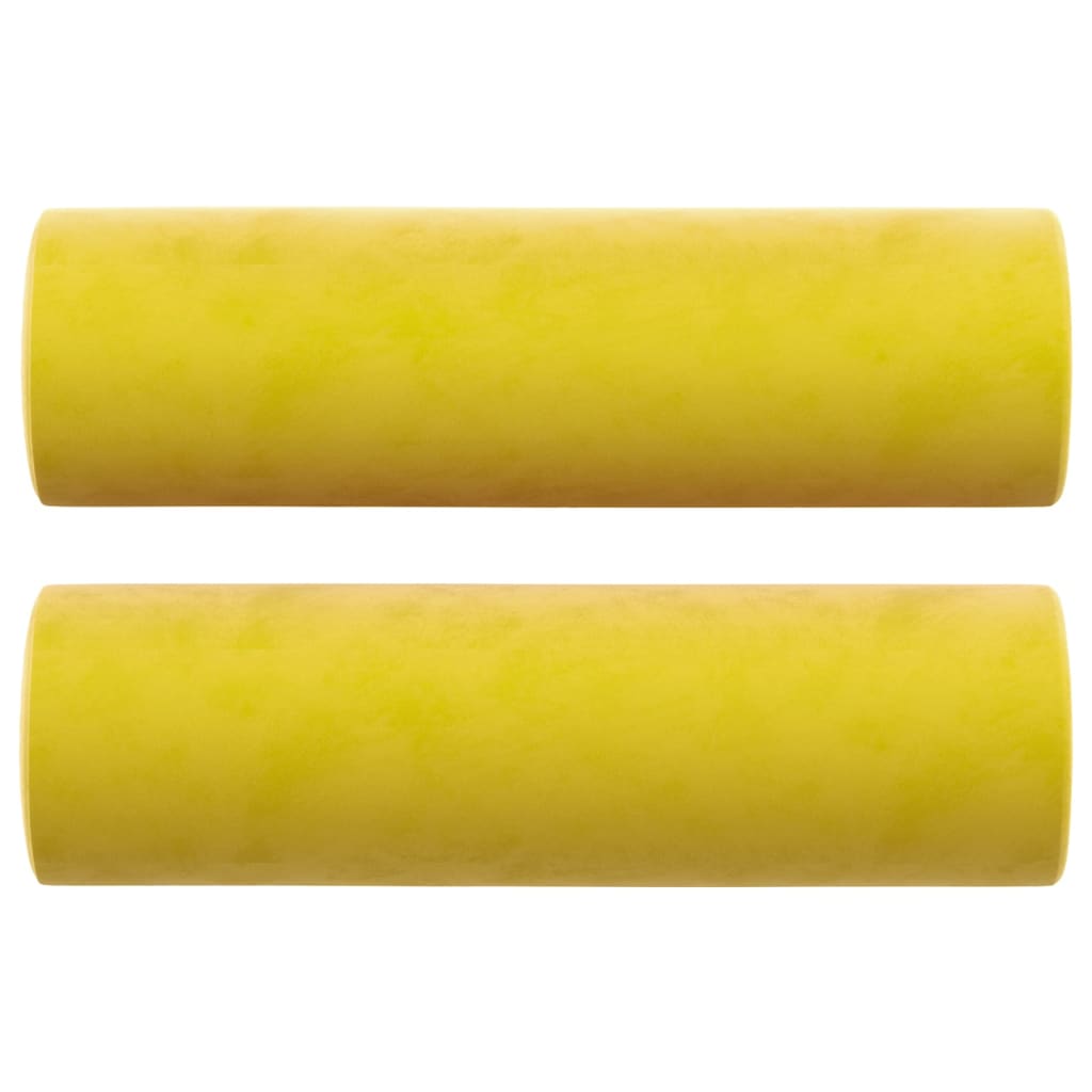 Sierkussens 2 st 15x50 cm fluweel geel