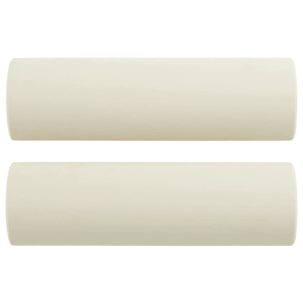 Sierkussens 2 st 15x50 cm fluweel crèmekleurig
