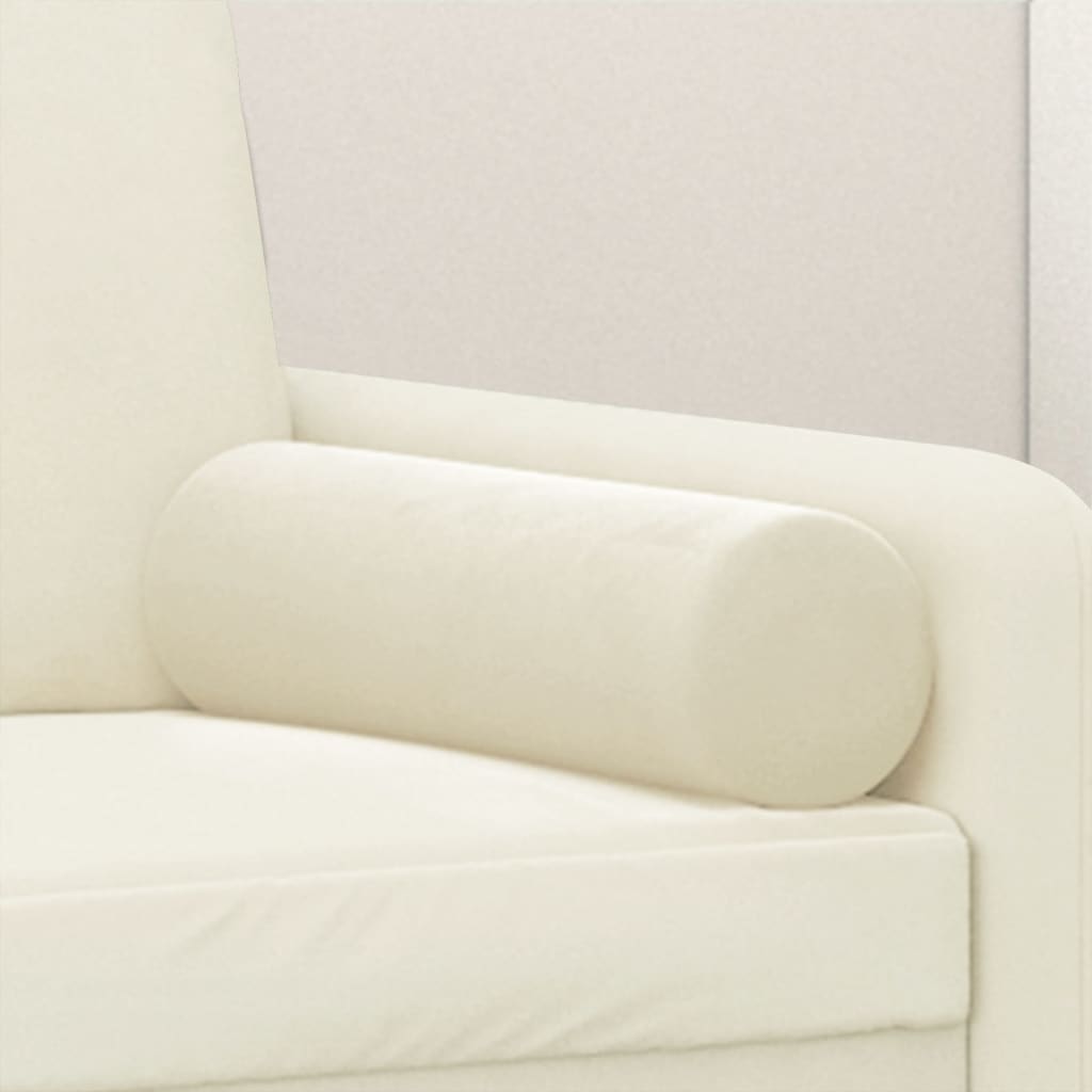 Sierkussens 2 st 15x50 cm fluweel crèmekleurig