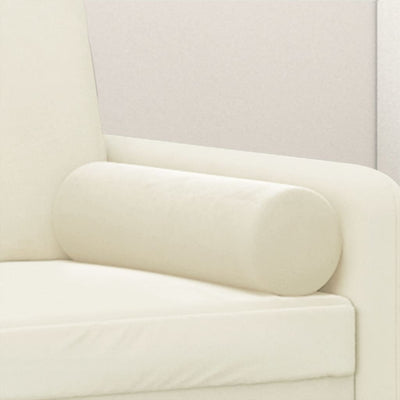 Sierkussens 2 st 15x50 cm fluweel crèmekleurig
