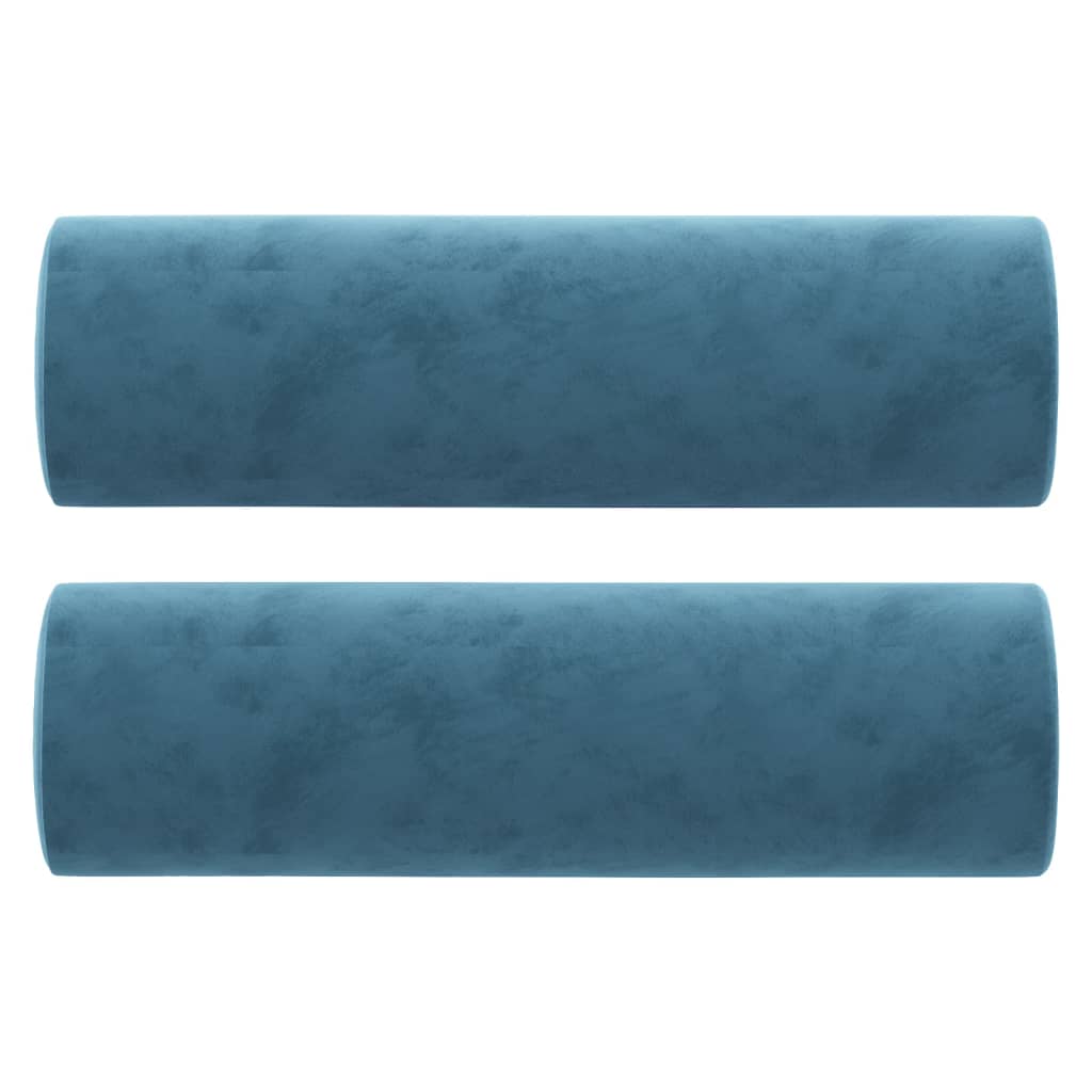 Sierkussens 2 st 15x50 cm fluweel blauw