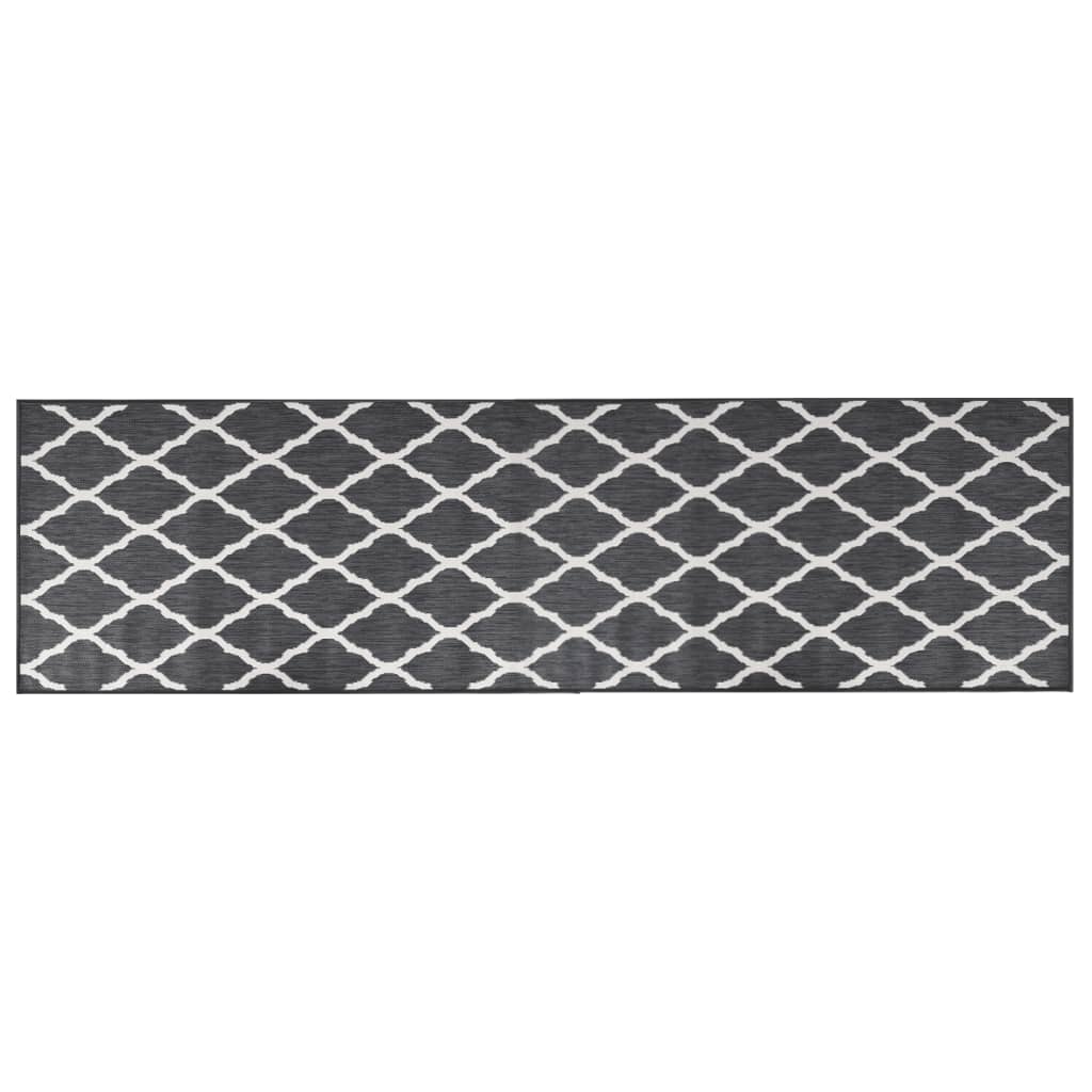 Buitenkleed omkeerbaar 80x250 cm grijs en wit