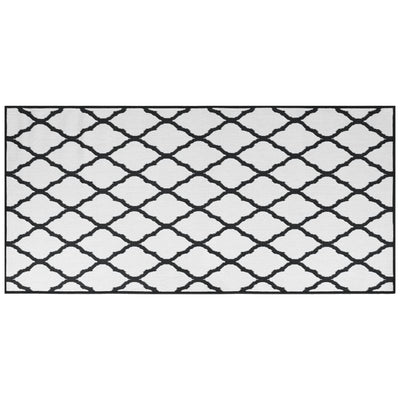 Buitenkleed omkeerbaar 100x200 cm grijs en wit