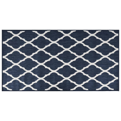 Buitenkleed omkeerbaar 80x150 cm marineblauw en wit
