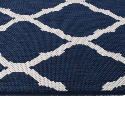 Buitenkleed omkeerbaar 80x150 cm marineblauw en wit