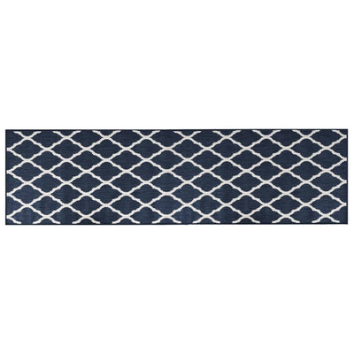 Buitenkleed omkeerbaar 80x250 cm marineblauw en wit