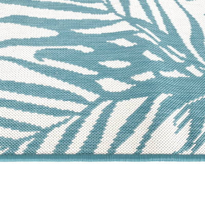 Buitenkleed omkeerbaar 80x250 cm aqua en wit