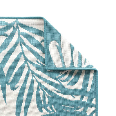 Buitenkleed omkeerbaar 100x200 cm aqua en wit
