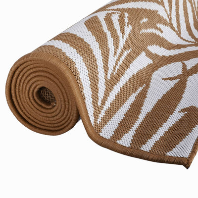 Buitenkleed omkeerbaar 80x150 cm bruin en wit