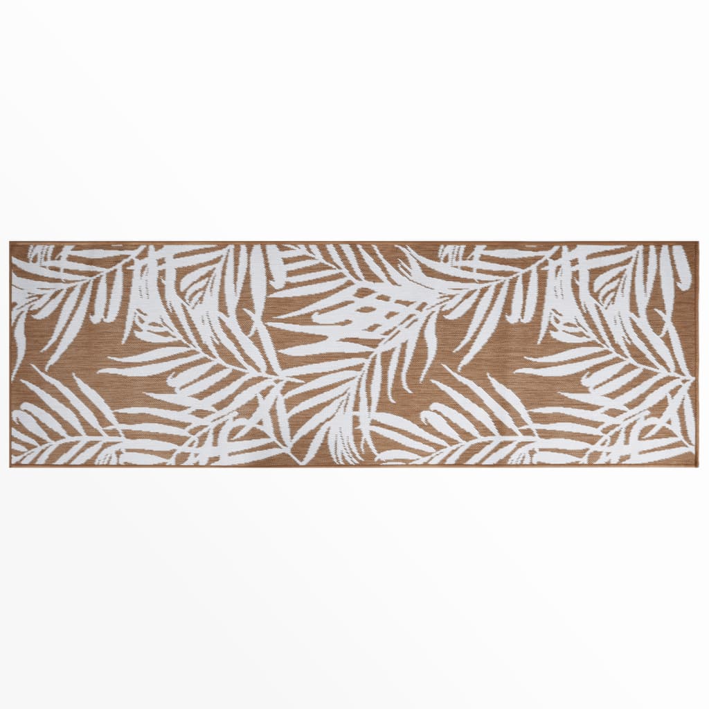 Buitenkleed omkeerbaar 80x250 cm bruin en wit