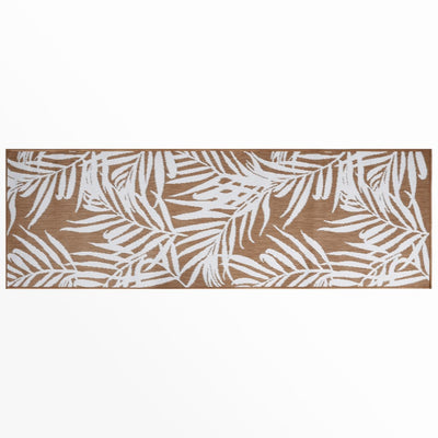 Buitenkleed omkeerbaar 80x250 cm bruin en wit