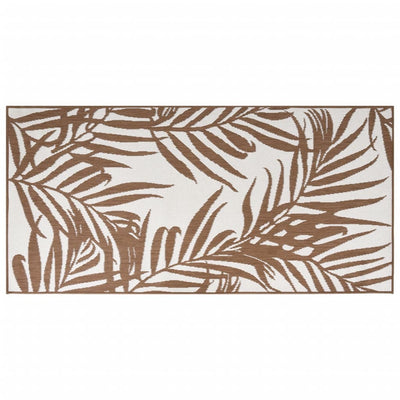 Buitenkleed omkeerbaar 100x200 cm bruin en wit