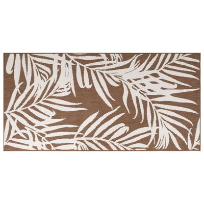 Buitenkleed omkeerbaar 100x200 cm bruin en wit