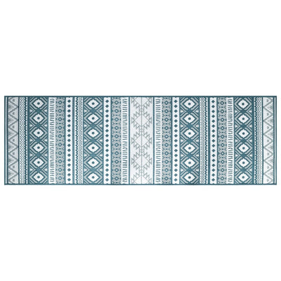 Buitenkleed omkeerbaar 80x250 cm aqua en wit