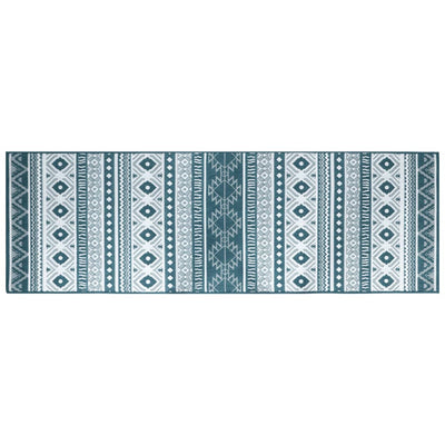 Buitenkleed omkeerbaar 80x250 cm aqua en wit