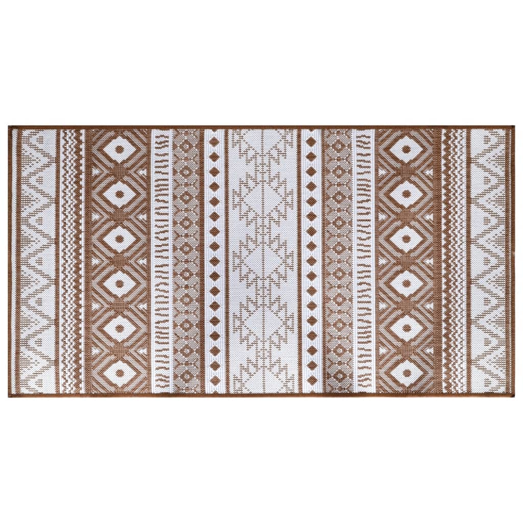 Buitenkleed omkeerbaar 80x150 cm bruin en wit
