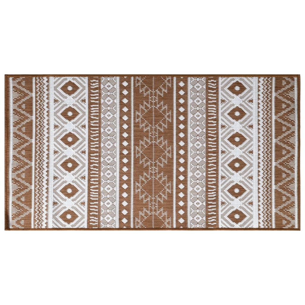 Buitenkleed omkeerbaar 80x150 cm bruin en wit