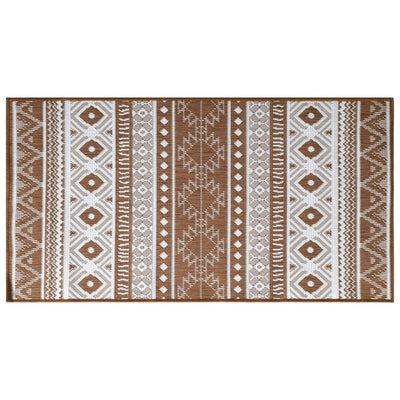 Buitenkleed omkeerbaar 80x150 cm bruin en wit