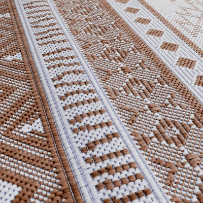 Buitenkleed omkeerbaar 80x150 cm bruin en wit