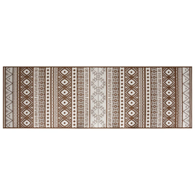 Buitenkleed omkeerbaar 80x250 cm bruin en wit