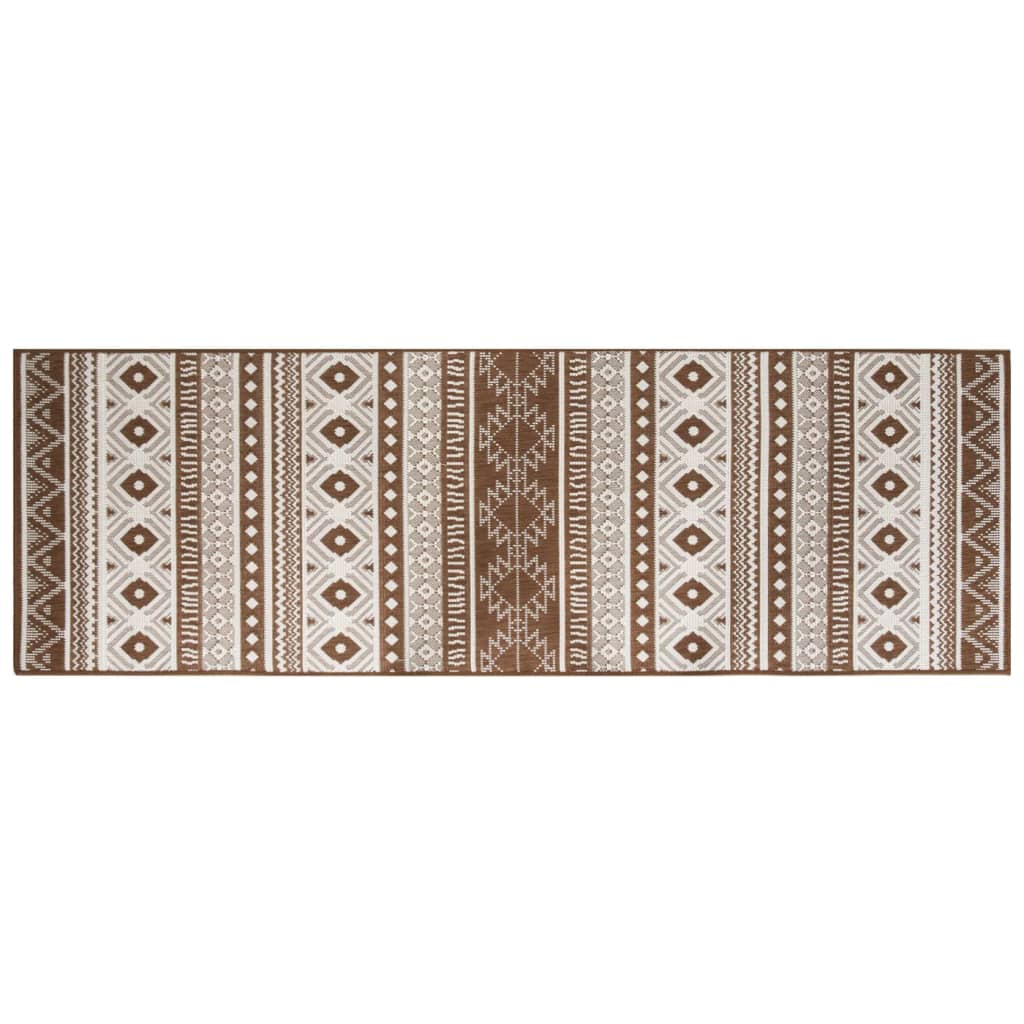 Buitenkleed omkeerbaar 80x250 cm bruin en wit