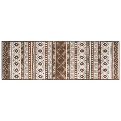 Buitenkleed omkeerbaar 80x250 cm bruin en wit