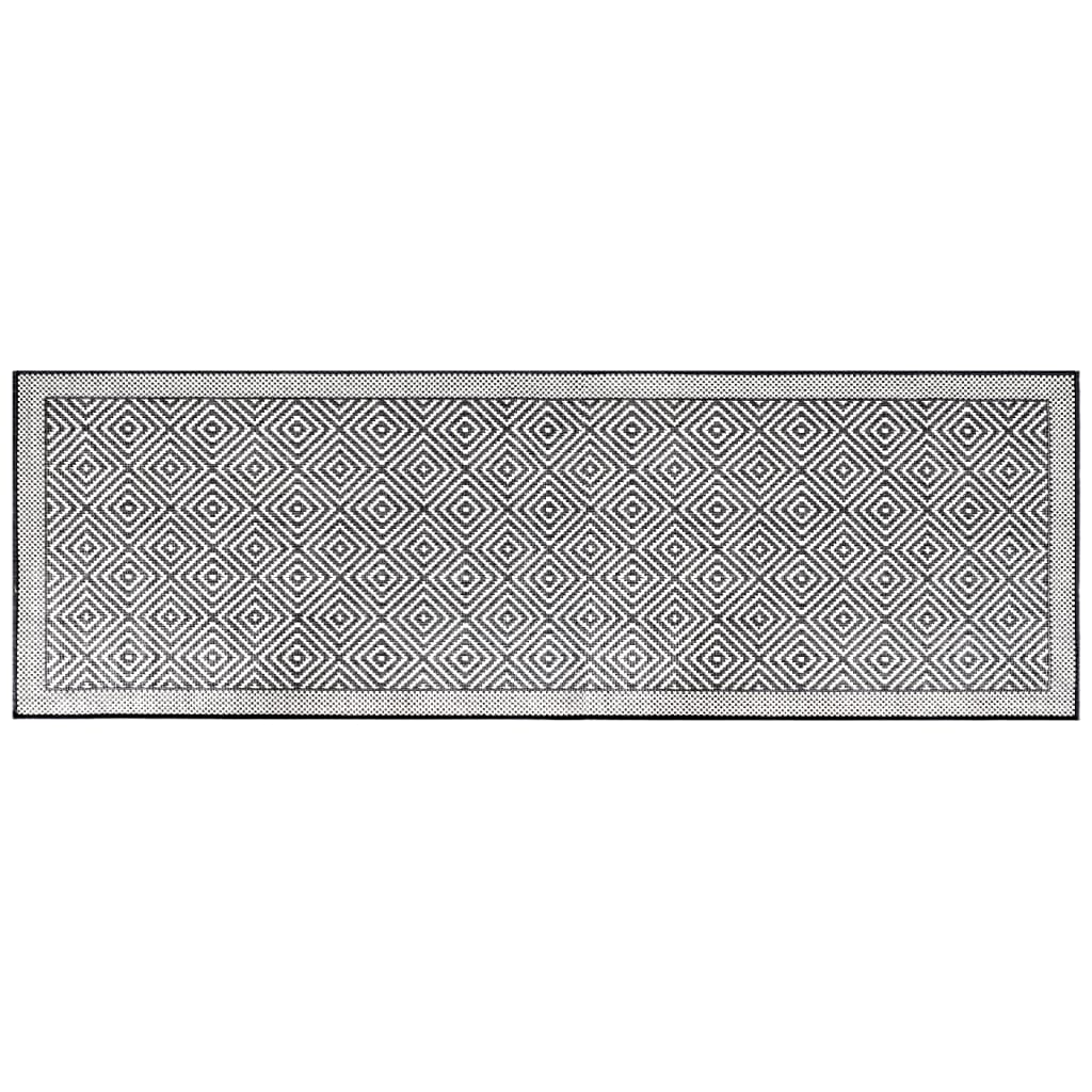 Buitenkleed omkeerbaar 80x250 cm grijs en wit
