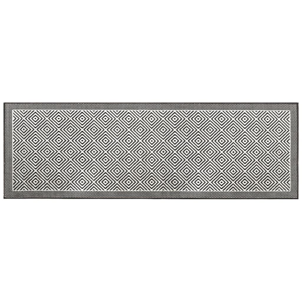 Buitenkleed omkeerbaar 80x250 cm grijs en wit