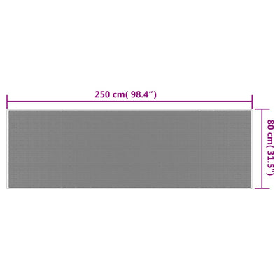 Buitenkleed omkeerbaar 80x250 cm grijs en wit
